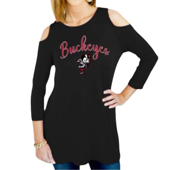 Game Day Couture The Ohio University Cold Shoulder Blouse SZ XL - Picture 1 of 3